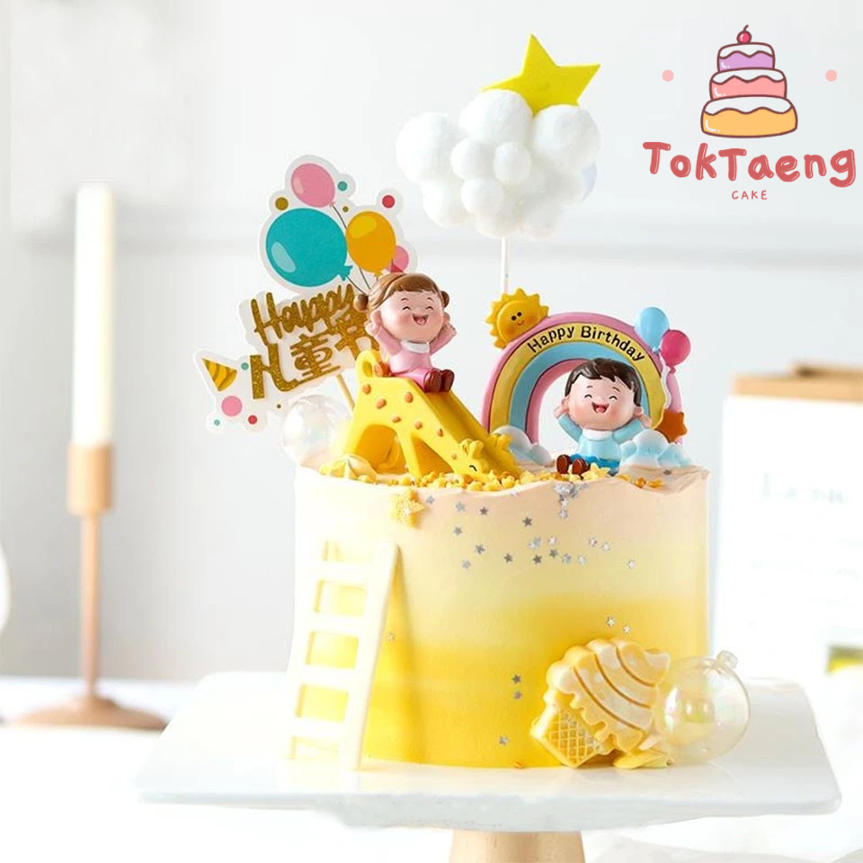 ตุ๊กตาแต่งเค้ก เด็กผู้หญิง เด็กผู้ชาย ไสล์เดอร์ แต่งเค้ก