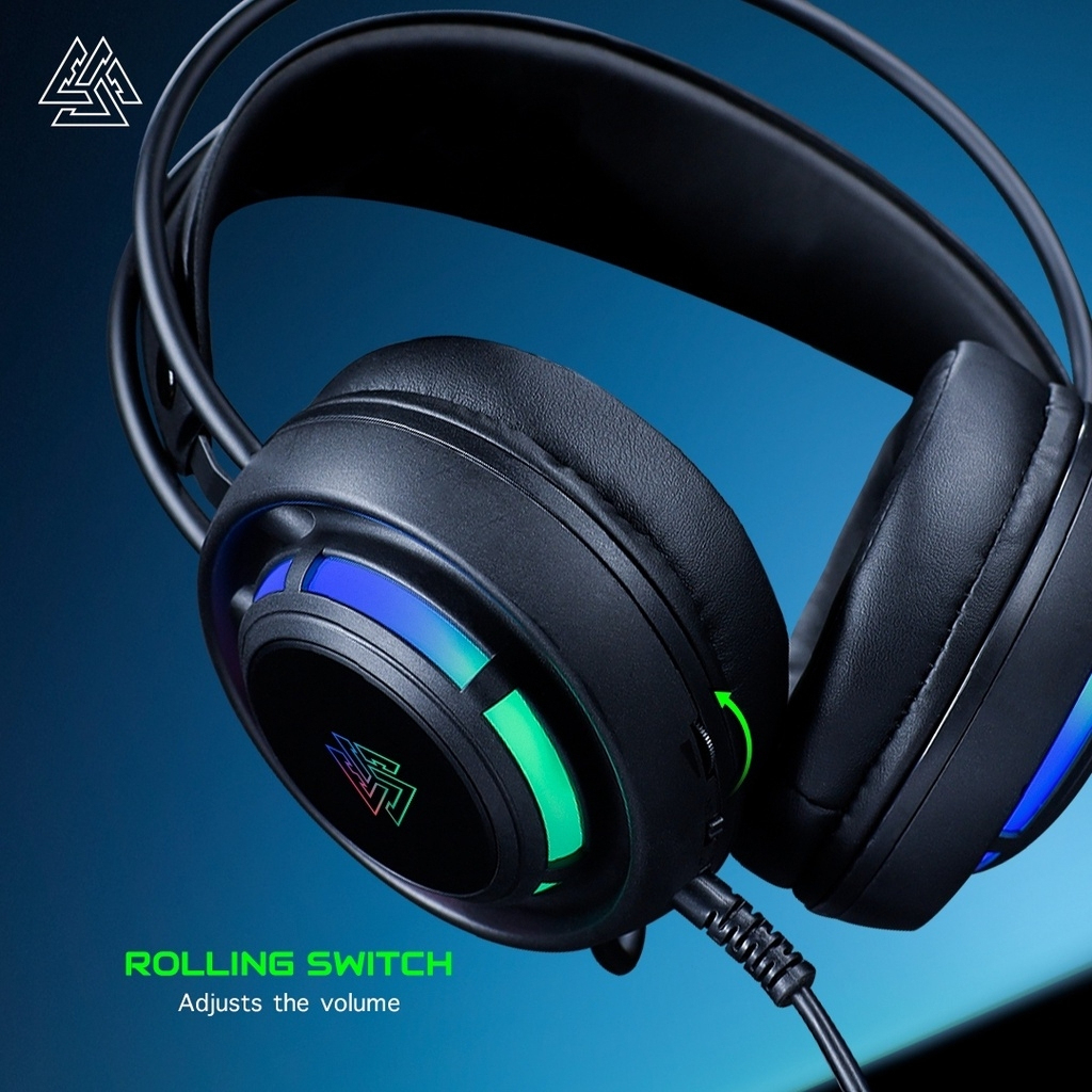 EGA หูฟังเกมมิ่ง Type H12 Headphone 7.1 ไฟ RGB port USB 2.0 Gaming Headset ประกันศูนย์ 2 ปี