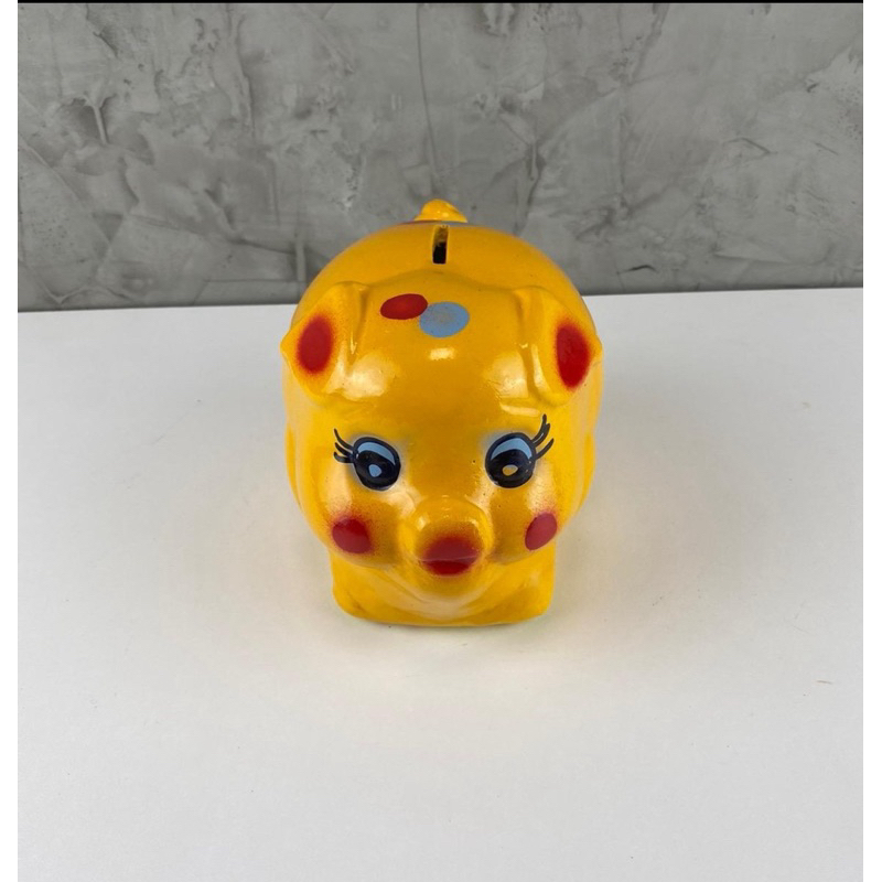 กระปุกออมสินปูนพลาสเตอร์ งาน OTOP หมูทองรถถังไซส์เล็ก สินค้าแตกเสียหายเครมฟรี