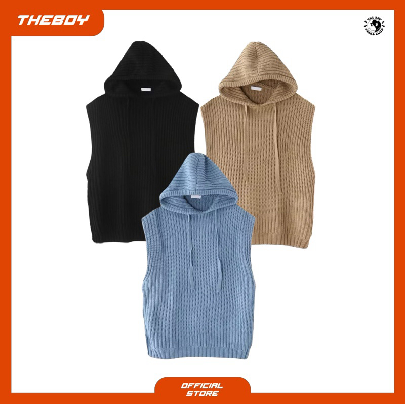 THEBOY- FOUR SEASONS KNIT เสื้อฮู้ดแขนกุด