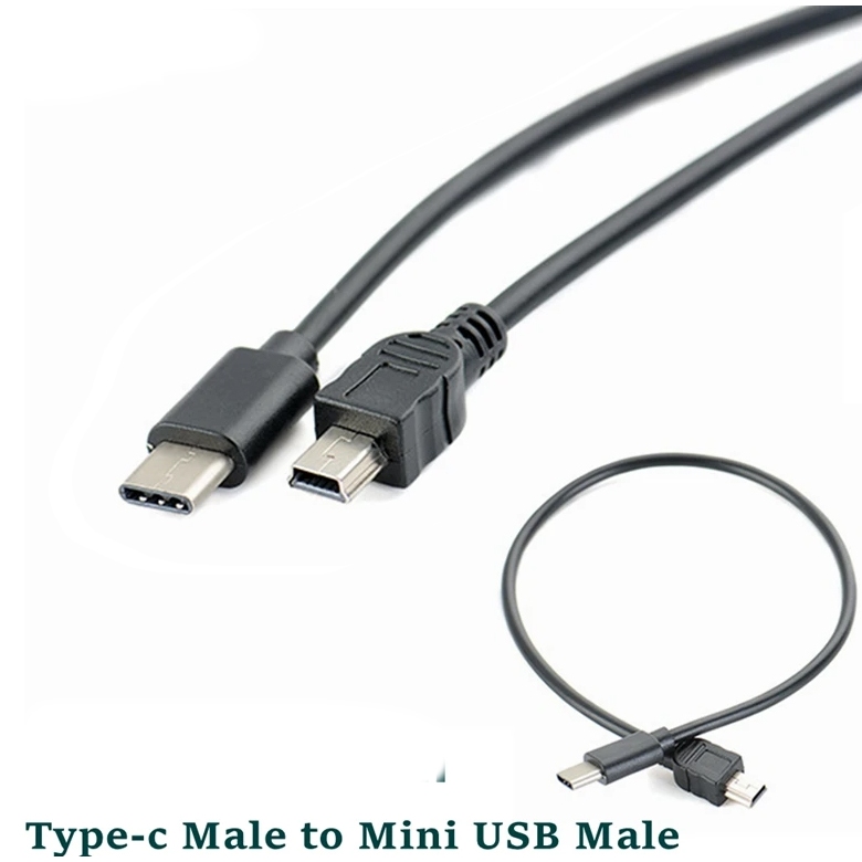 USB Type-c to Mini 5Pin USB Cable USB-C Male to Mini-B Male Converter Adapter Lead Data Cable