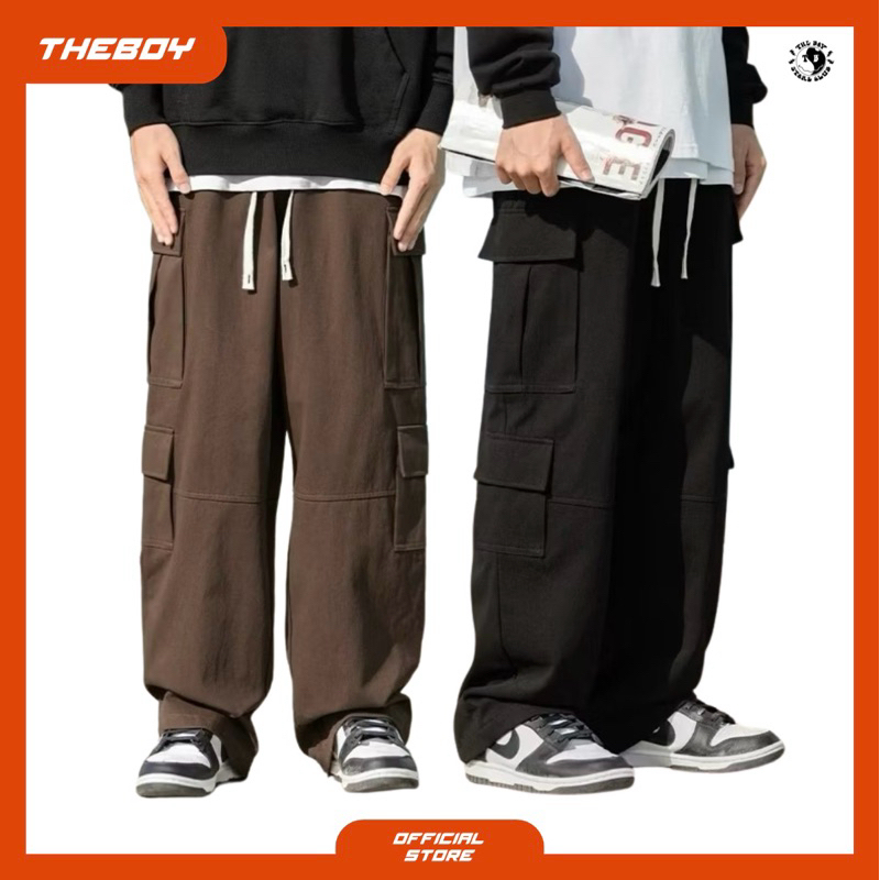 THEBOY-PROPER CARGO PANTS กางเกงผ้าคาร์โก้ทรงกระบอกใหญ่