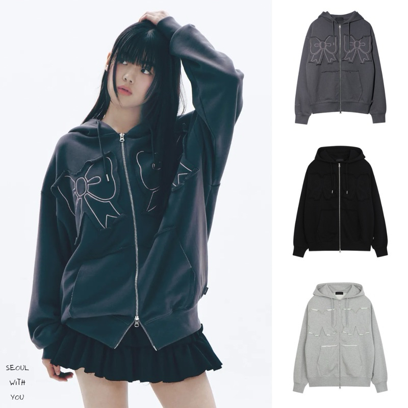 [PREORDER] Youhee Ribbon Hood Zip-Up / 3 Colors (ลด 66%)