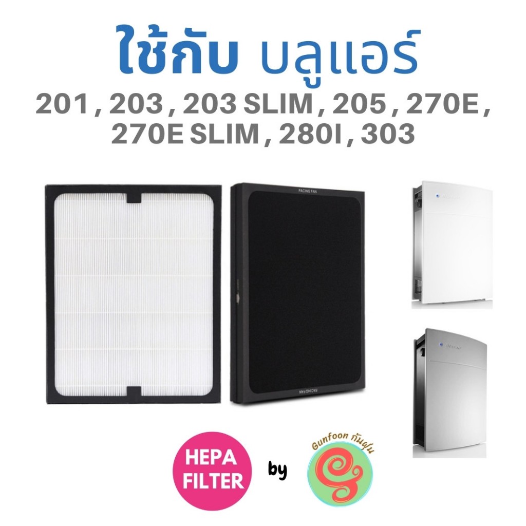 แผ่นกรองอากาศ เครื่องฟอกอากาศบลูแอร์ blueair รุ่น 201 , 203 , 203 Slim , 205 , 270E , 270E Slim , 280i , 303