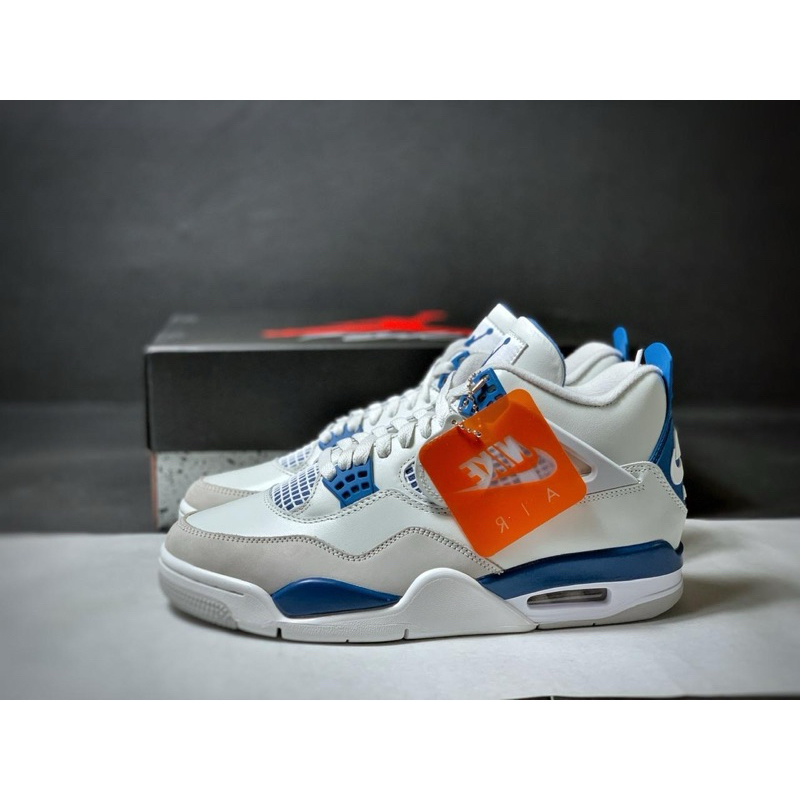 (ของแท้ 100%) Nike Air Jordan AJ4 Retro "Military Blue"
