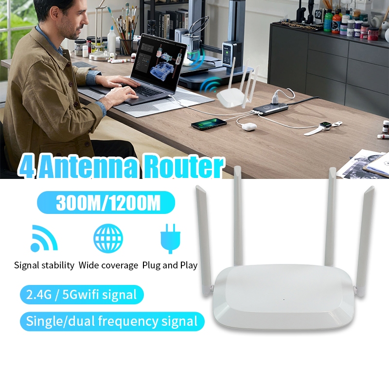 เราเตอร์ WiFi 5G/2.4G wifi Router 1200 Mbps สัญญาณเต็มไม่ติด