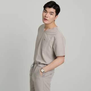 ชุดสครับ พร้อมปักชื่อ Maison Scrubs สี Sand Beige- Legacy