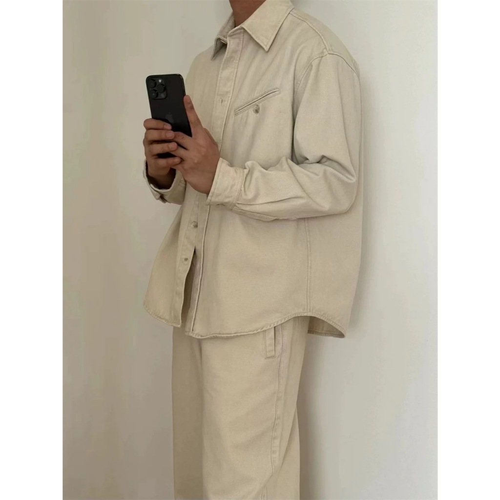 LEELA-RELAXED SHIRT JEANS-เสื้อเชิ้ตทรงหลวมผ้ายีนส์ ( SHIRT ONLY )