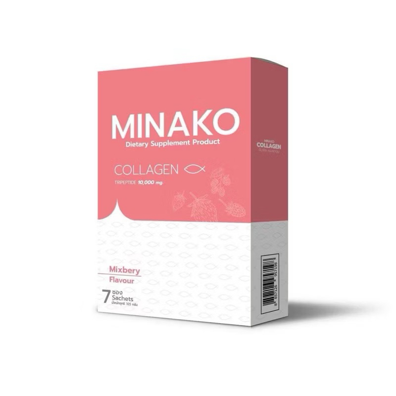 [1 กล่อง7 ซอง รสเบอรี่] คอลลาเจน MINAKO collagen tripeptide 10000mg.