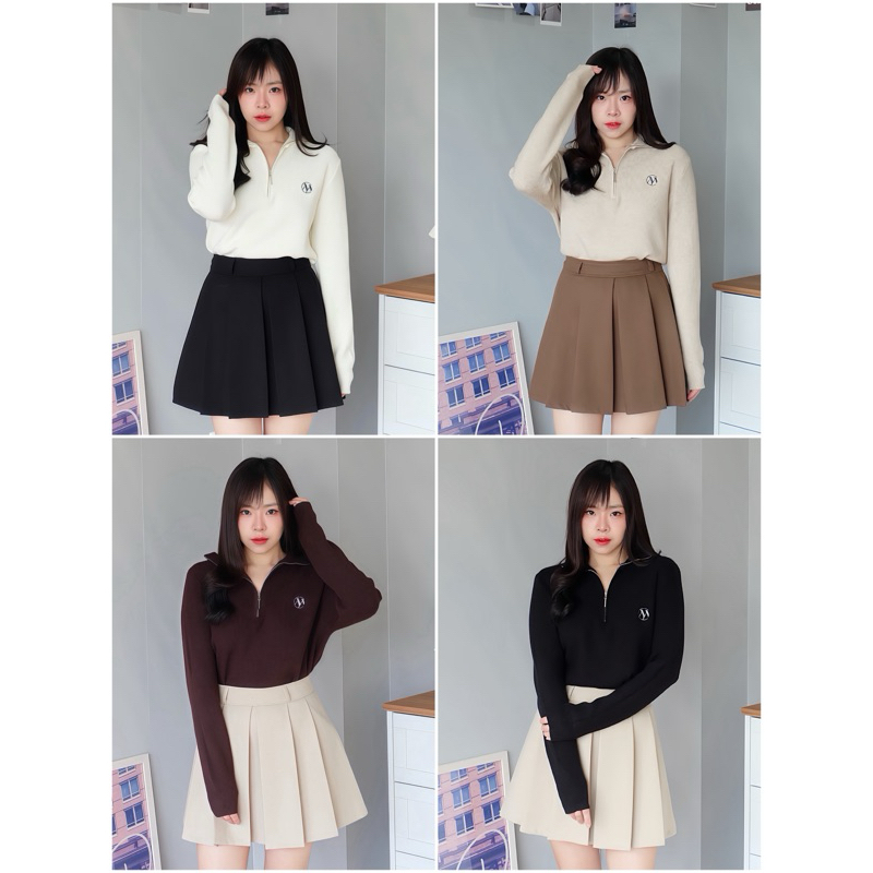 [Make your Clothes] MYC knitting top ไหมพรมนุ่มคอซิป MYC