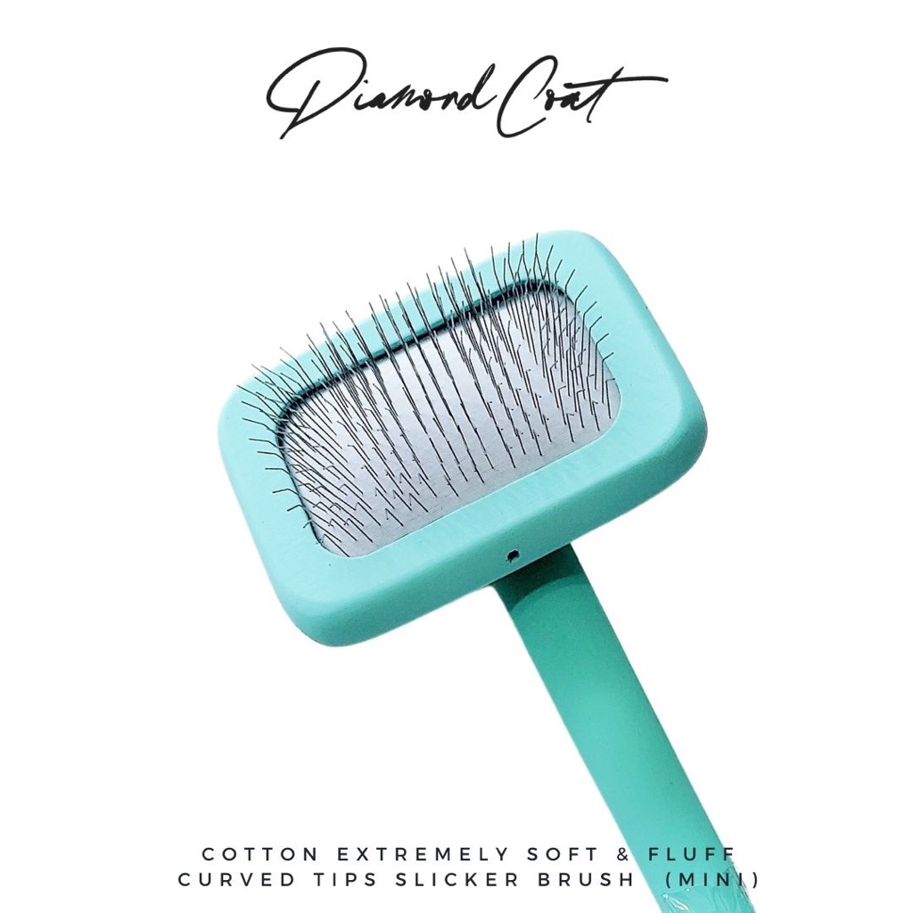 Diamond Coat ABS Speed Master Cotton Extremely Soft & Fluff MINI แปรงสลิกเกอร์สุนัขขนาดเล็กพิเศษ ตีขนฟูเฉพาะจุด
