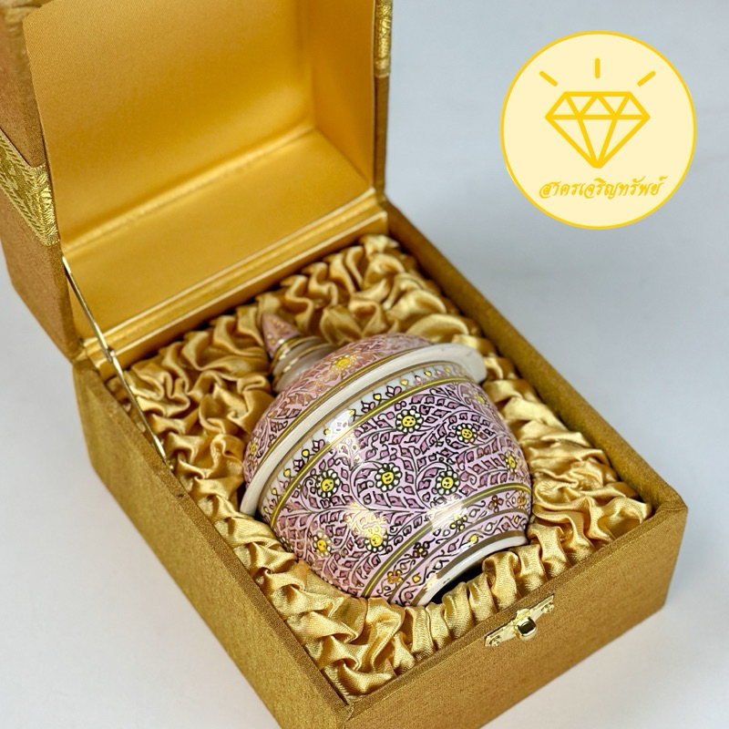 โถ 3 นิ้ว เบญจรงค์ ลายละเอียด สีนูน 🇹🇭บรรจุกล่องผ้าไหม ของขวัญปีใหม่🔥 ของรับไหว้ ที่ระลึก