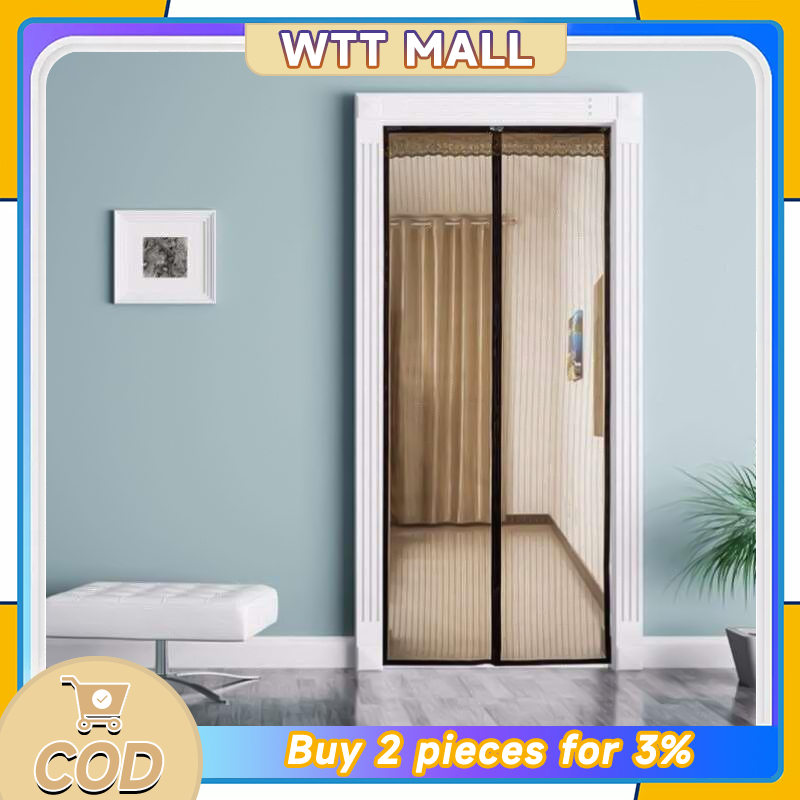 ม่านประตูกันยุง พรีเมี่ยมมุ้งกันยุงขนาดใหญ่ 90X210/100X210 ซม ประตูแถบแม่เหล็ก ม่านกันยุง ม่าน