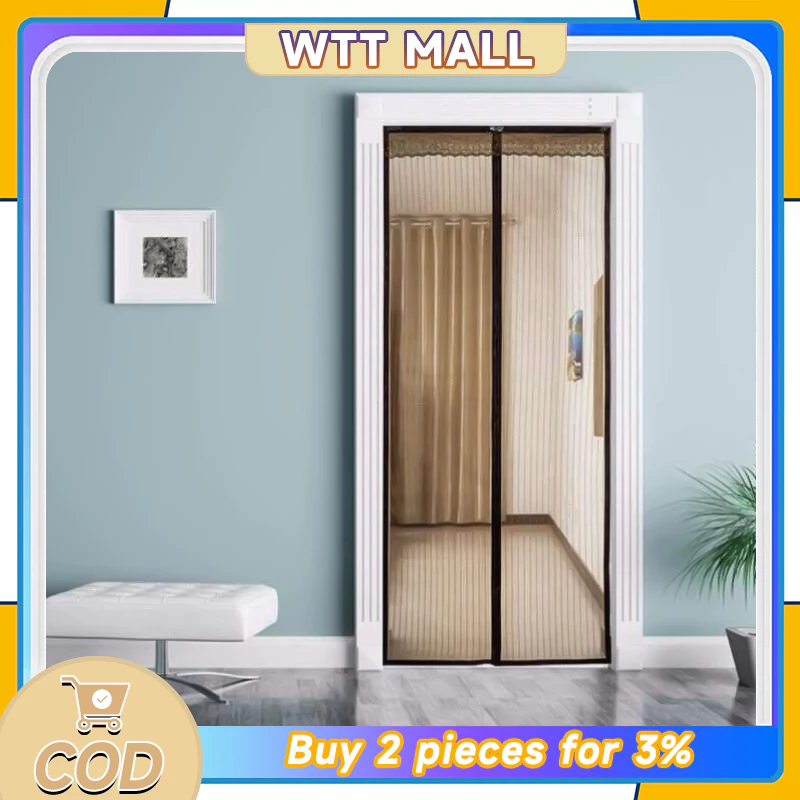 ม่านประตูกันยุง พรีเมี่ยมมุ้งกันยุงขนาดใหญ่ 90X210/100X210 ซม ประตูแถบแม่เหล็ก ม่านกันยุง ม่าน
