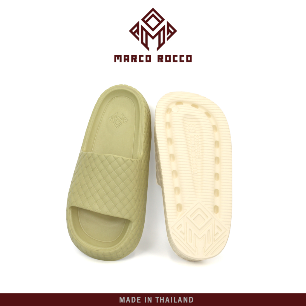 Marco Rocco รองเท้าแตะผู้หญิง รองเท้าแตะลําลอง กันลื่น ลำลอง ทนต่อการสึกหรอ พื้นหนา ส้นหนา 3 ซม เพิ่มความสูง MR8021