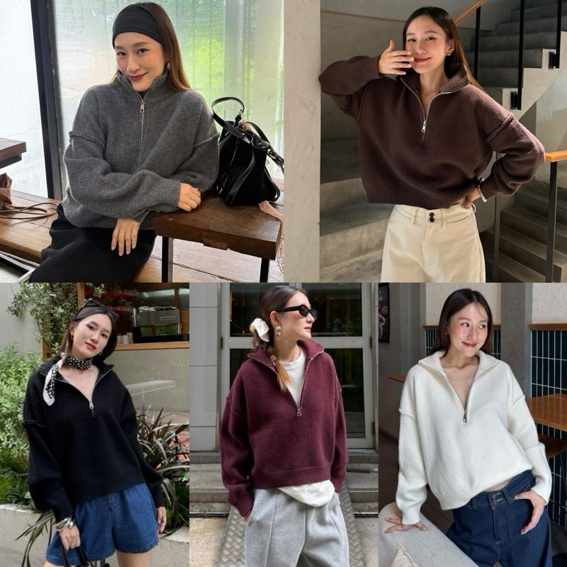 406 knockknock - BASIC SWEATER สเวตเตอร์ไหมพรม ทรง oversize