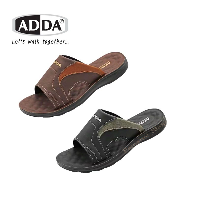 ⭐️พร้อมส่ง⭐️ADDA รุ่น 73802 ของแท้💯%รองเท้าแตะ รองเท้าลำลอง แบบสวม ไซส์ 39-45 สีดำ น้ำตาล