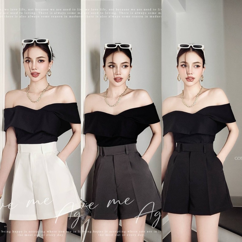 #COTTON CANDY กางเกงขาสั้นแพทเทิร์นสวย เอมี่ New Ami basic pants
