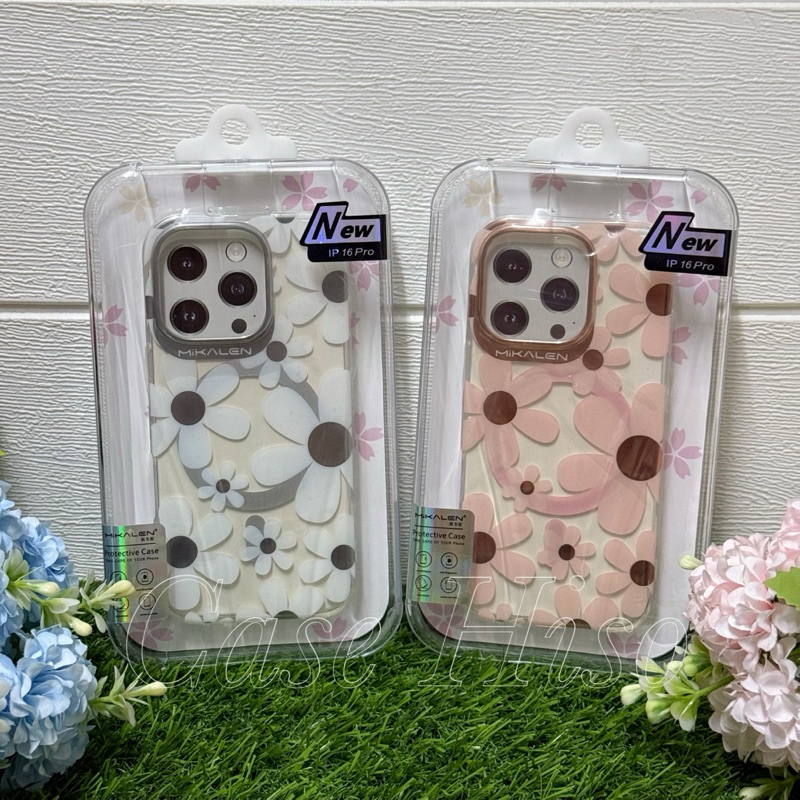 Mikalen New เคสแม่เหล็ก ลายดอกไม้เดซี่ สำหรับ i16 16pro 16promax 15 pro max 14 pro max