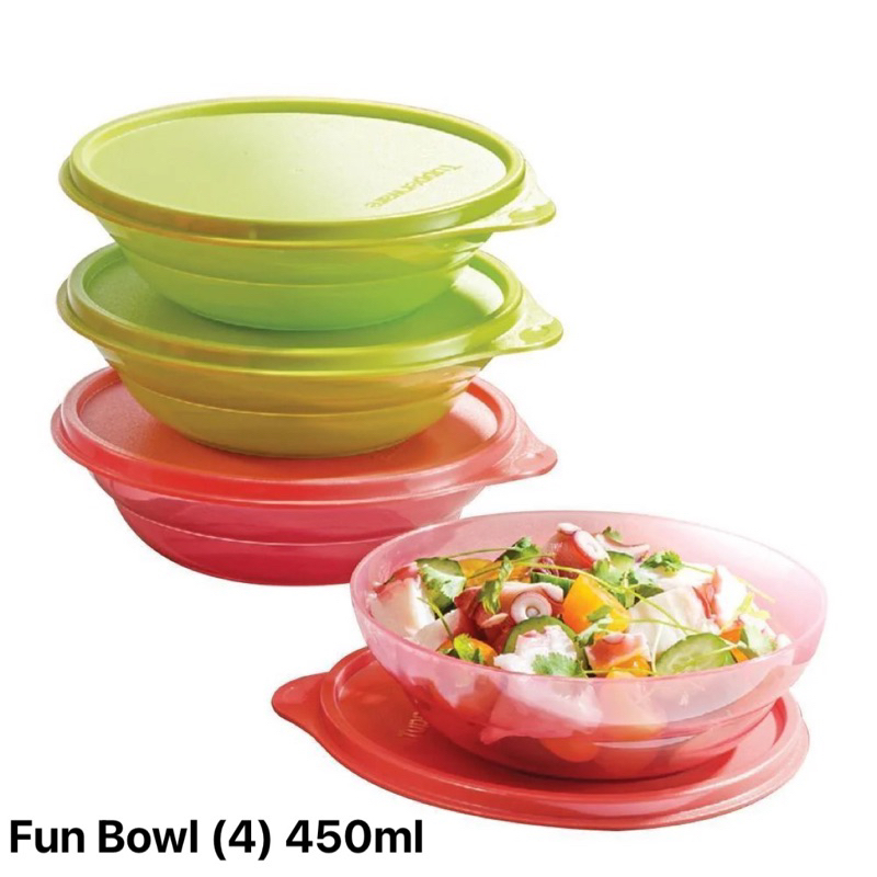 Tupperware รุ่น Fun Bowl ฝาแน่น เปิดปิดง่าย ของเหลวไม่รั่วซึม ลมไม่เข้า