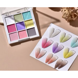 ผงขัดไล่สีออมเบร สำหรับแต่งเล็บ 1เซตมี9สี มีให้เลือกทั้งหมด4แบบสินค้าพร้อมส่งจากไทย