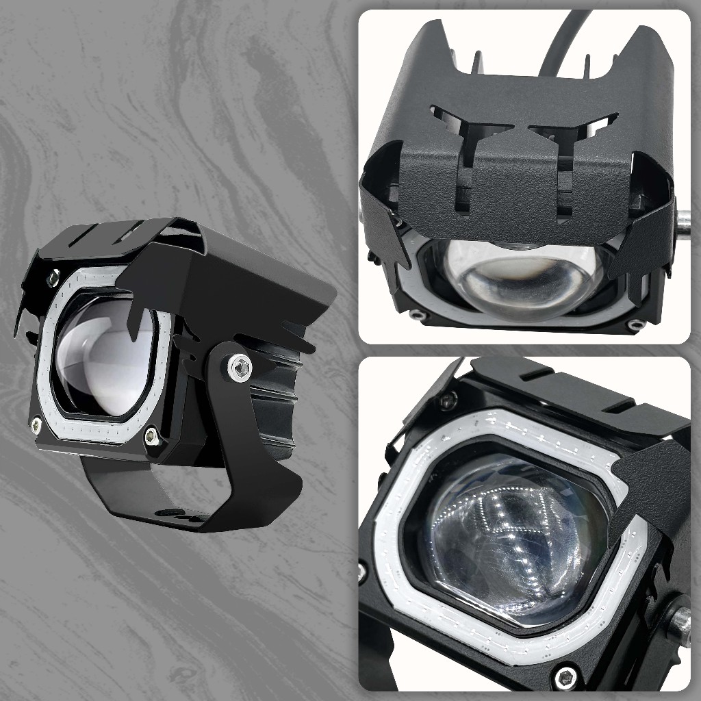 ไฟขับรถขนาดเล็ก 2 ชิ้น อัพเกรด V7 Pro ชุดที่ 2 ไฟสูง/ต่ำ LED สีขาว/เหลืองและน้ำเงิน - รูปที่ 4