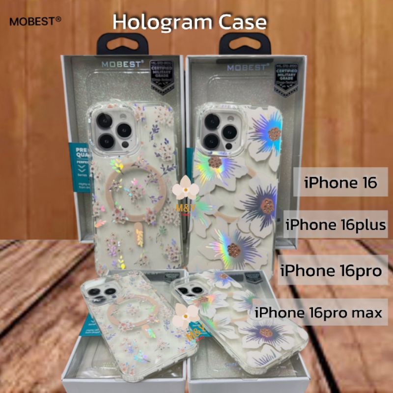 Mobest เคสแม่เหล็ก ลายดอกไม้ New iPhone 16 Series (2024)