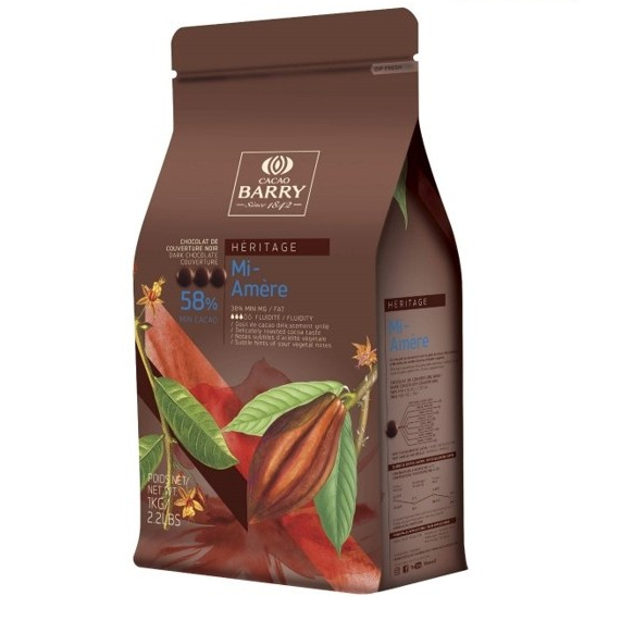 CACAO BARRY MI-AMERE 58% คาเคา แบรี่ ดาร์คคูเวอร์เจอร์ ช็อคโกแลต 58% 5KG (แบบยกถุง)