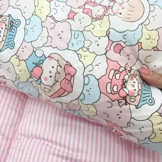 ที่นอนเด็กอนุบาล รุ่นหัวล็อค ที่นอนพร้อมหมอน แบบพกพาขนาด 75x120cm ซักได้ทั้งชิ้น