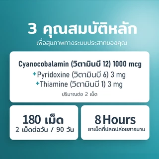 [Vitanad+] วิตามิน B12 + B1 + B6 บำรุงระบบประสาท (ส่งตรงจากญี่ปุ่น) อาหารเสริม 180 เม็ด Vitamin B12 Nerve Supplement