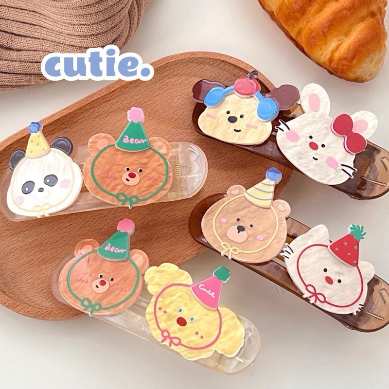 Cute 326 กิ๊บรวมผม กิ๊บหนีบผมปากเป็ดตัวใหญ่ การ์ตูนปาร์ตี้น่ารัก ราคา / 1 ชิ้น