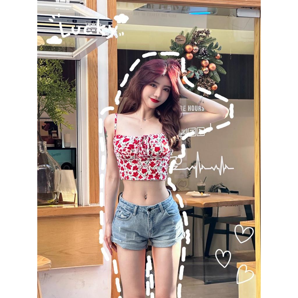 LINDE2476 เสื้อผ้าแฟชั่น สาวหวาน เรียบหรู แอบเซ็กซี่เบาๆ ผ้านิ่ม ใส่สบาย ครอปเข้ารูป สายสามารถใส่ได้ทั้งคล้องคอ และผ