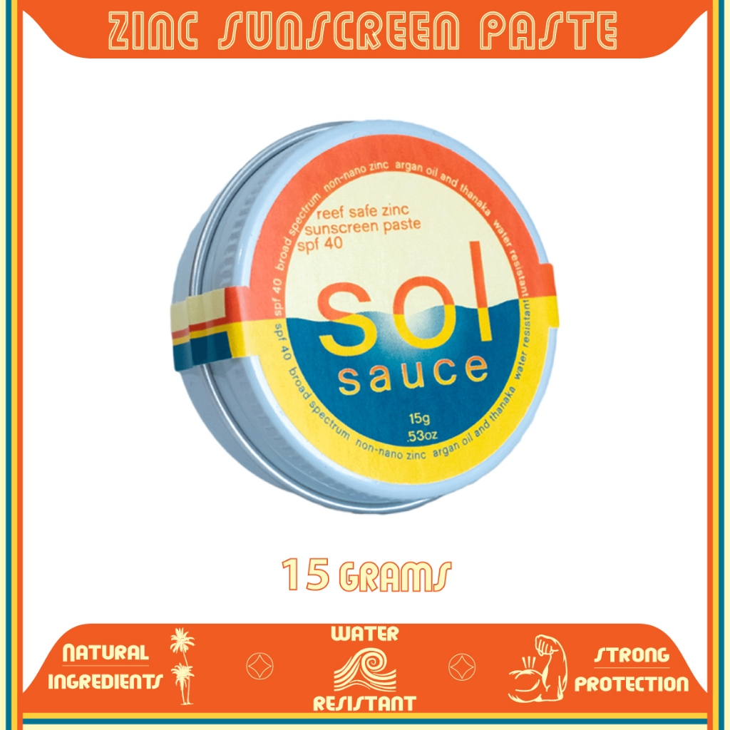 SOL SAUCE ZINC SUNSCREEN PASTE 15g โซลซอส ซันสกรีน ครีมกันแดดหน้า ครีมกันแดด 15g