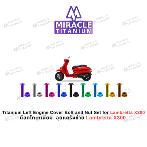 LAMBRETTA X300 Cover Bolt and Nut Set อุดเเคร้งซ้าย