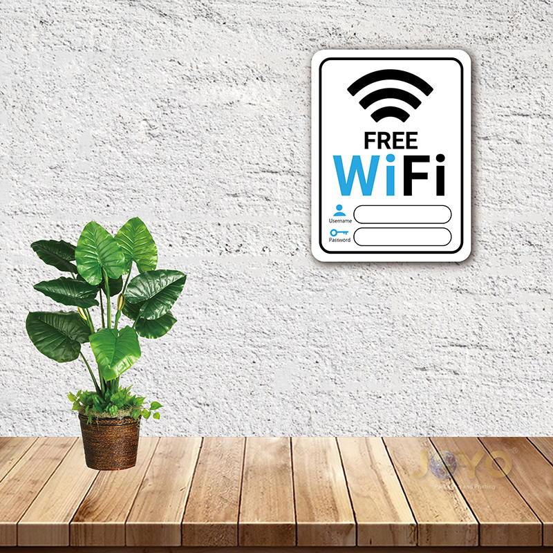 ป้าย Free Wifi ไวไฟฟรี มีช่องสำหรับเขียน Password สติ๊กเกอร์ PVC กันน้ำ อย่างดี ทนแดด ทนฝน ฟรีไวไฟ Wifi Free ป้ายฟรีไวไฟ - รูปที่ 2