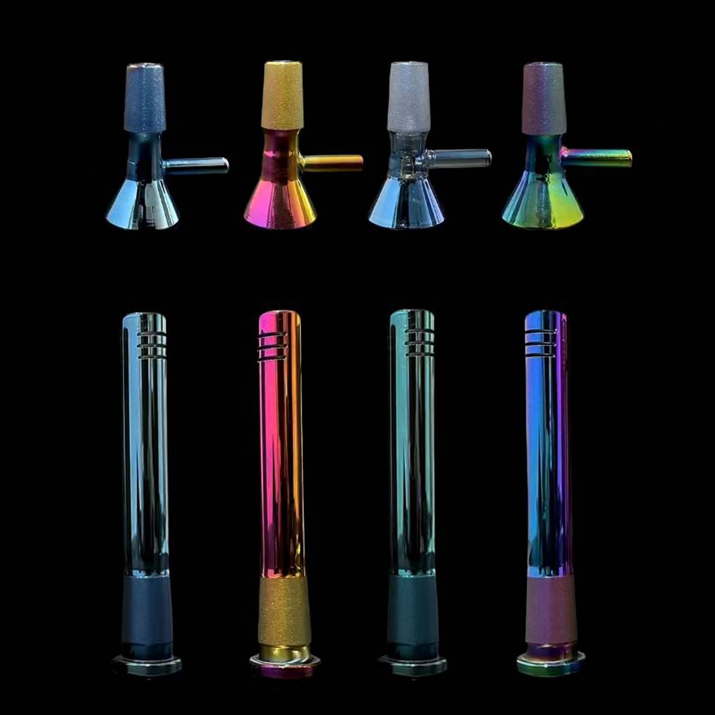 โจ๋แก้ว สีรุ้ง 14mm คัพแก้ว สายเขียว ข้อต่อ หลอดแก้ว14cm อุปกรณ์เสริมข้อต่อ bowl bong หลอดแก้ว