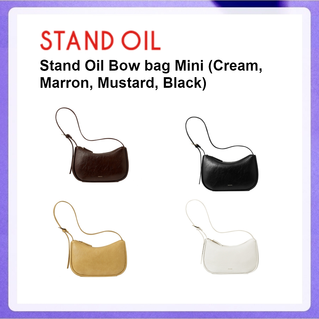 Stand Oil Bow bag Mini - 보우백 미니 (Cream, Marron, Mustard, Black)
