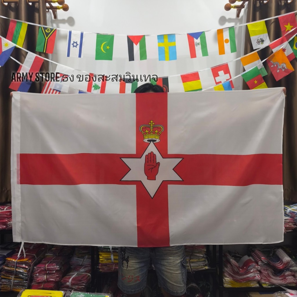 <ส่งฟรี!!> ธงชาติ ไอร์แลนด์เหนือ  Northern Ireland Flag พร้อมส่งร้านคนไทย ออกบิลเงินสดได้