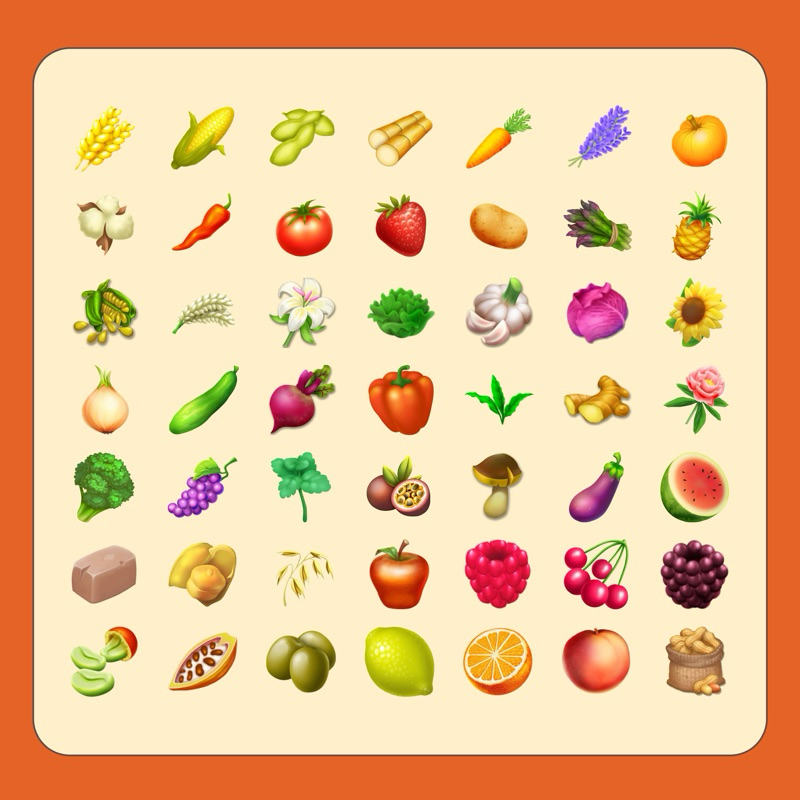crops ผัก ผลไม้ เบอร์รี haydayy 20 ชิ้น