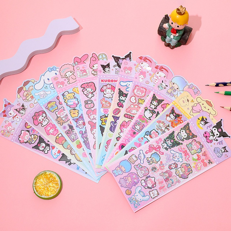 🔥ในไทย🔥 สติกเกอร์วิ้ง โฮโลแกรม DIY สติกเกอร์เงา สติ๊กเกอร์การ์ด เลเซอร์สีสันสดใส สติกเกอร์ของตกแต่ง