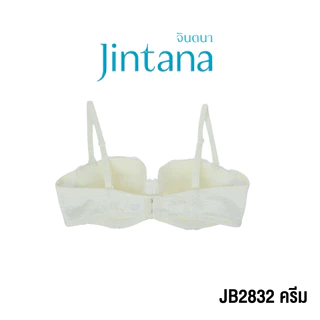 Jintana เสื้อชั้นใน จินตนา รุ่น Basic รหัส JB2832 (มีโครง) สีขาว เสื้อในครึ่งคัพ ถอดสายได้ ใส่สบาย เสื้อในลายลูกไม้