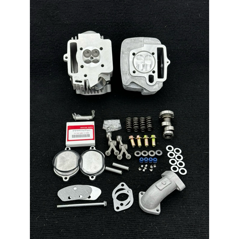 เวฟ100ลูก56/4วาวพร้อมปาดหลบวาล์วลูกสูบยี่ห้อแอร์หัวนูนฝาสูบขนาดวาวไอดี19มิลวาวไอเสีย17มิลใส่เวฟ100ได