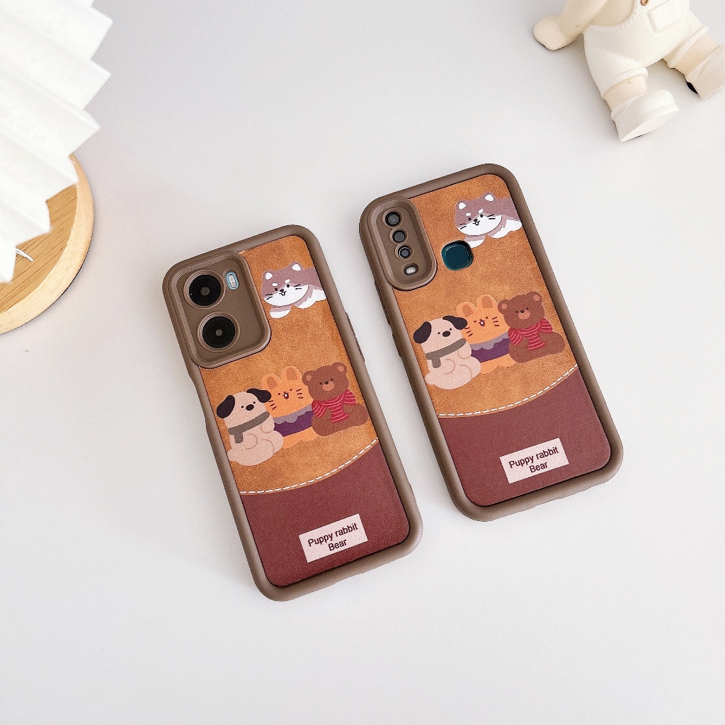 เคสนิ่ม Puppy Rabbit Bear ไอโฟน11 12/13/14/15/16/Pro/max OPPO Reno7z/8t/10 Reno12 VIVO Y17 Y20 Y21 Y