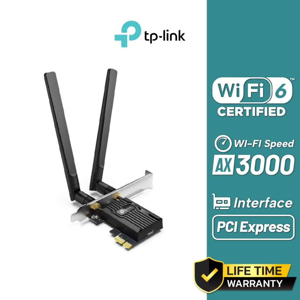 TP-LINK AX3000 Wi-Fi 6 Bluetooth 5.2 PCIe Adapter รุ่น Archer TX55E