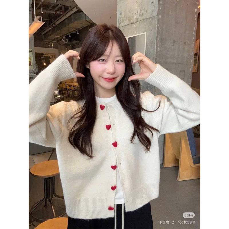[ส่งฟรี]🔥 C/N เสื้อไหมพรมแขนยาว 💕กระดุมหัวใจ สไตล์เกาหลี #กระดุมหน้า #เสื้อคลุมไหมพรม CARDIGAN_NISTA