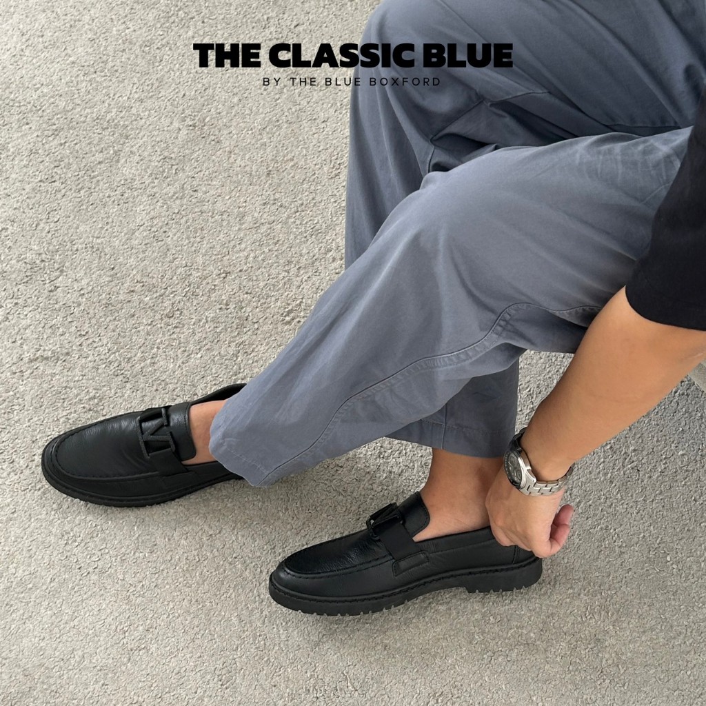 (สั่งผ่าน shopee video ลด30%) Classic blue - Austin Loafer shoes รองเท้าหนังโลฟเฟอร์
