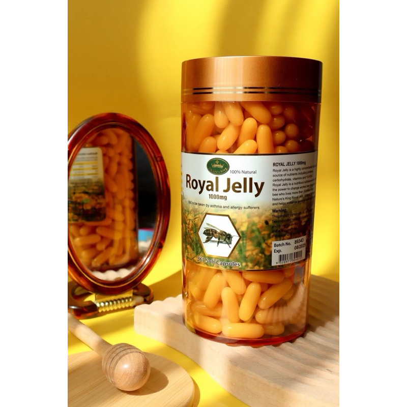 🐝 Nature's King Royal Jelly 1000mg. นมผึ้งแท้ 💯% จากออสเตรเลีย (แบ่งขาย💊 45-90 Softgel)