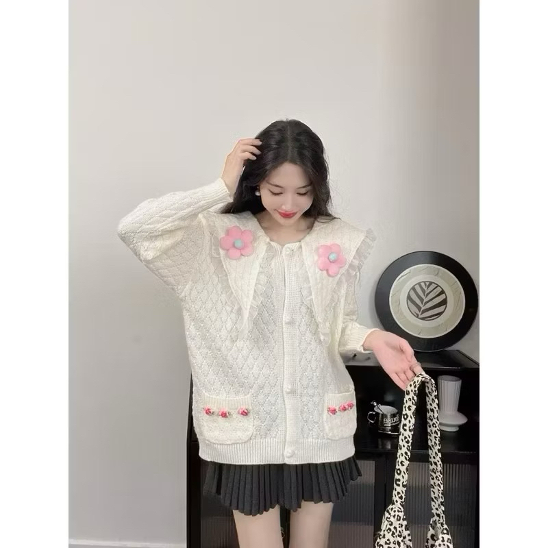 เสื้อกันหนาว เสื้อคลุมแขนยาวสไตส์เกาหลี พร้อมส่ง