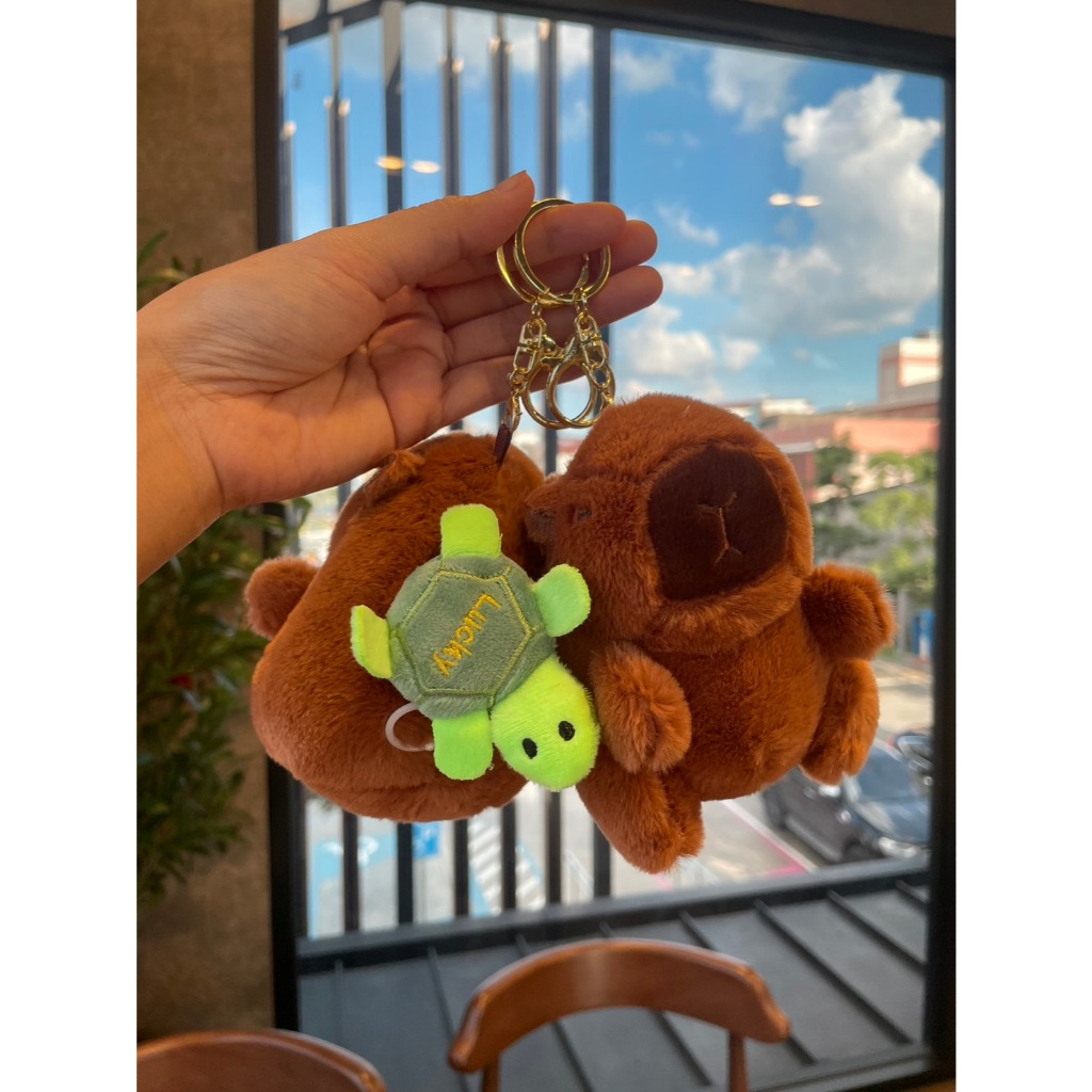 ตุ๊กตาCapybarar2024มีเต๋าขี่หลังพวงกุญเเจจี้ห้อยเหมาะเป็นของขวัญ212(น้องเต๋าหมุนได้)