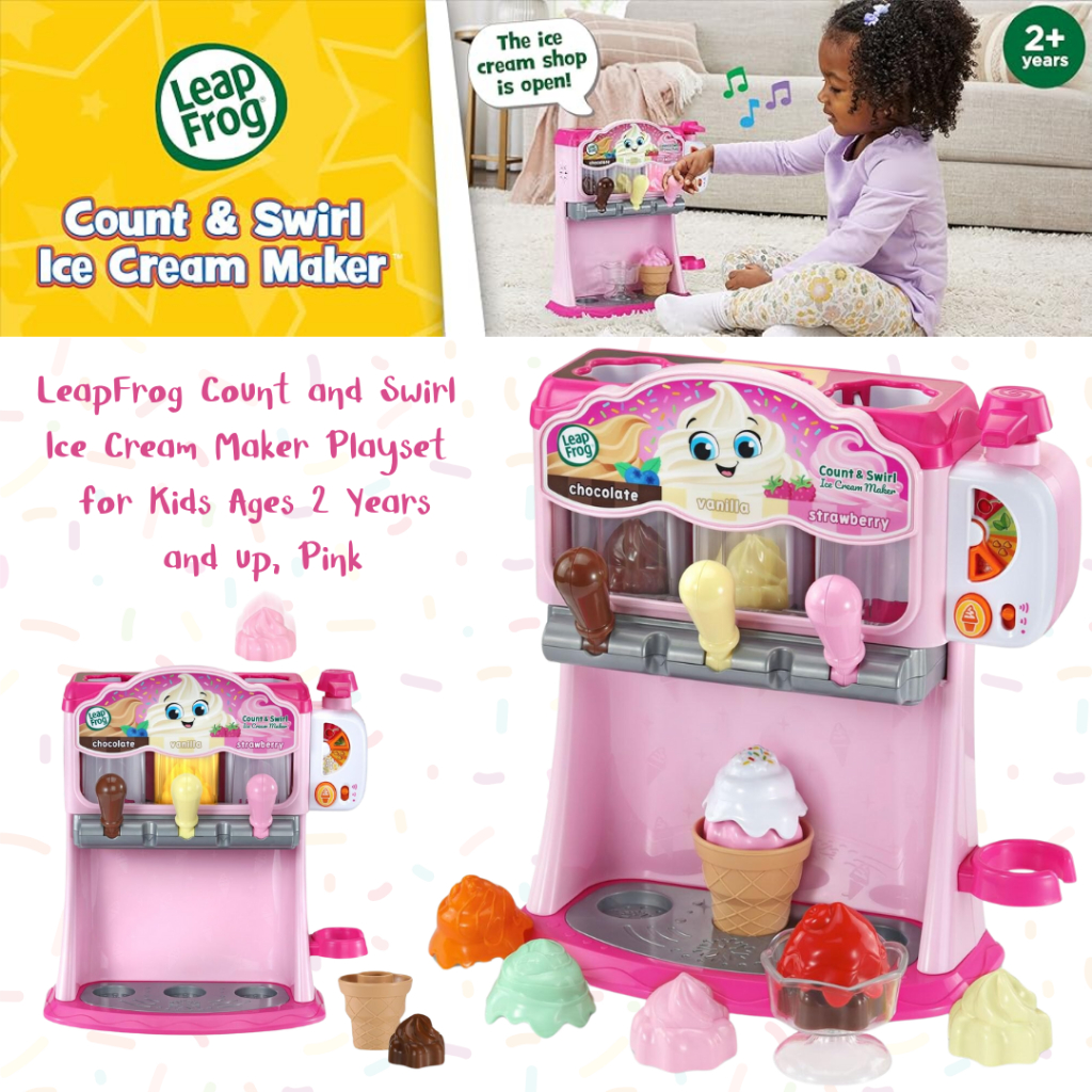 นำเข้า 🇺🇸🎉 เติมความสนุกและเสริมพัฒนาการ 🍦✨ LeapFrog Count and Swirl Ice Cream Maker Playset